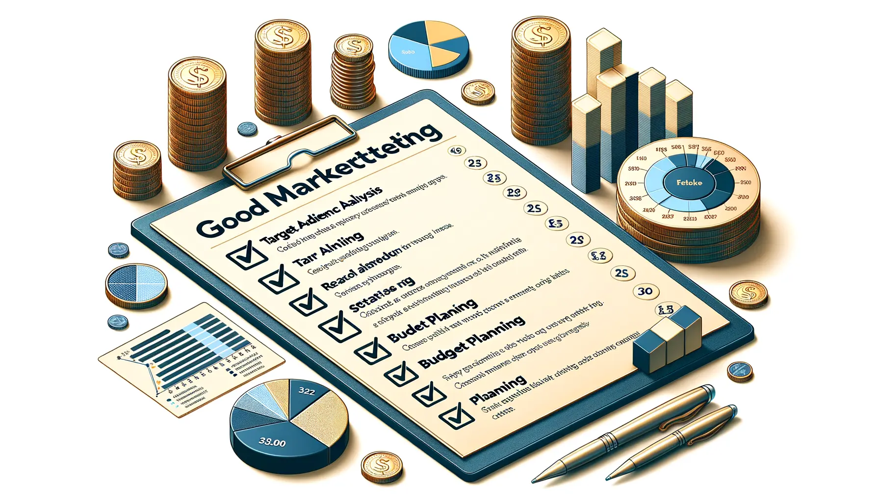 Checkliste gutes Marketing mit Zielgruppenanalyse und Budgetplanung