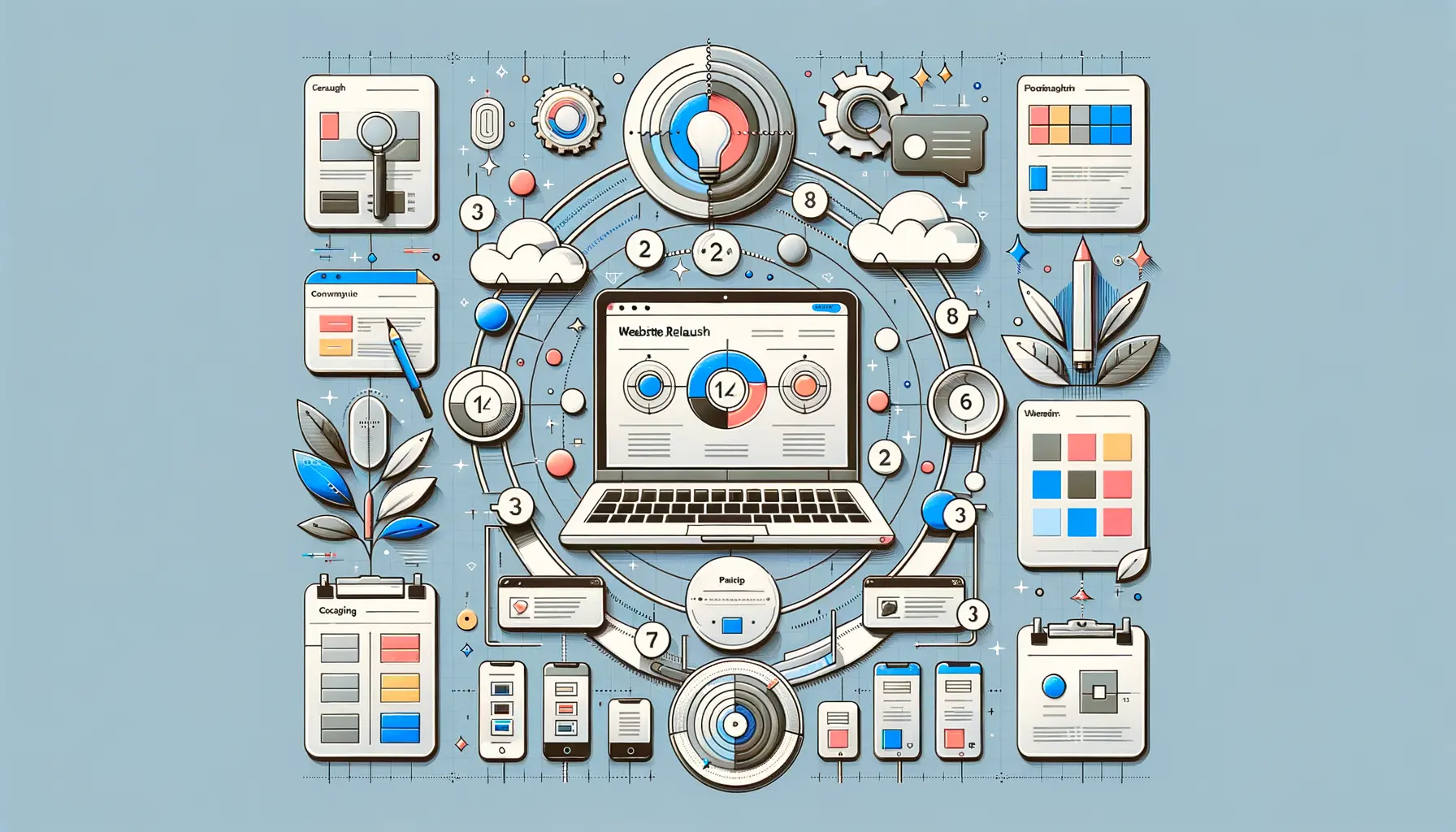 Relaunch Website Prozess Infografik 2025 übersichtlich