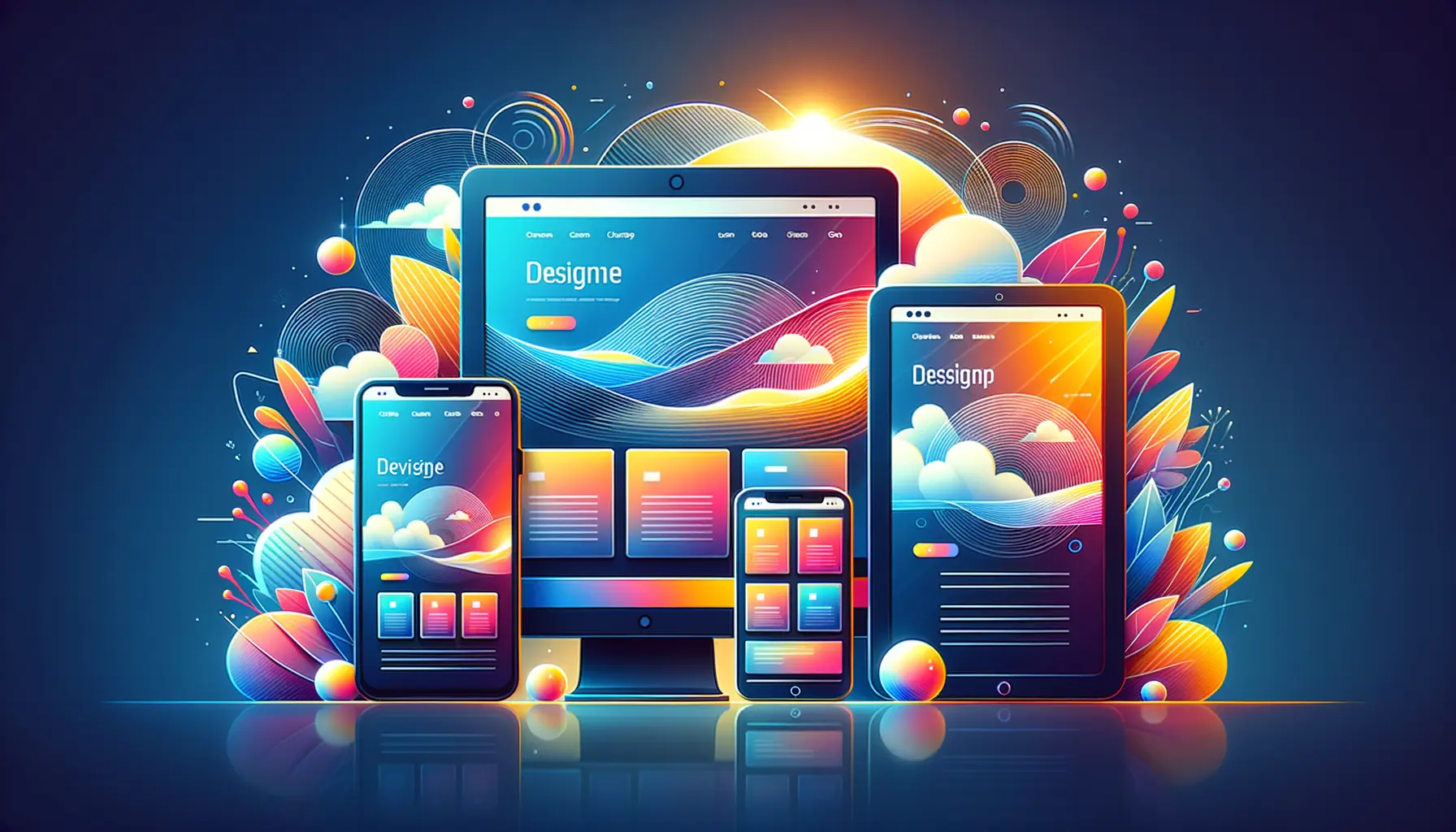 Responsives Webdesign Dienste auf mobilen Geräten und Desktop