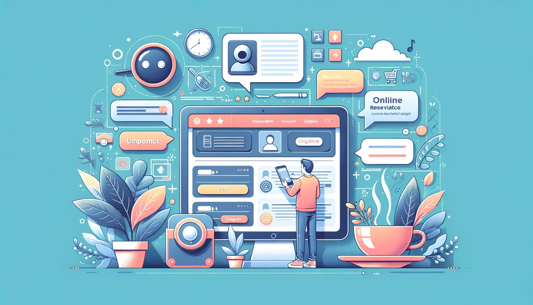 Restaurant-Webdesign mit interaktiven Funktionen wie Chatbot und Online-Reservierung