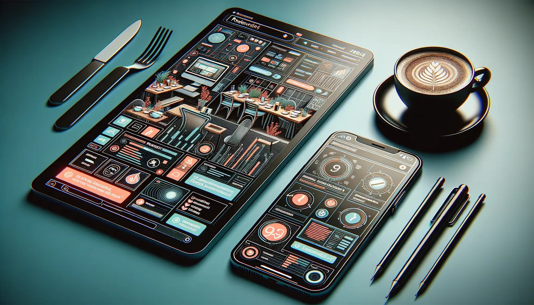 Professionelles Restaurant-Webdesign auf Smartphone und Laptop für Gastronomiebetrieb 2025