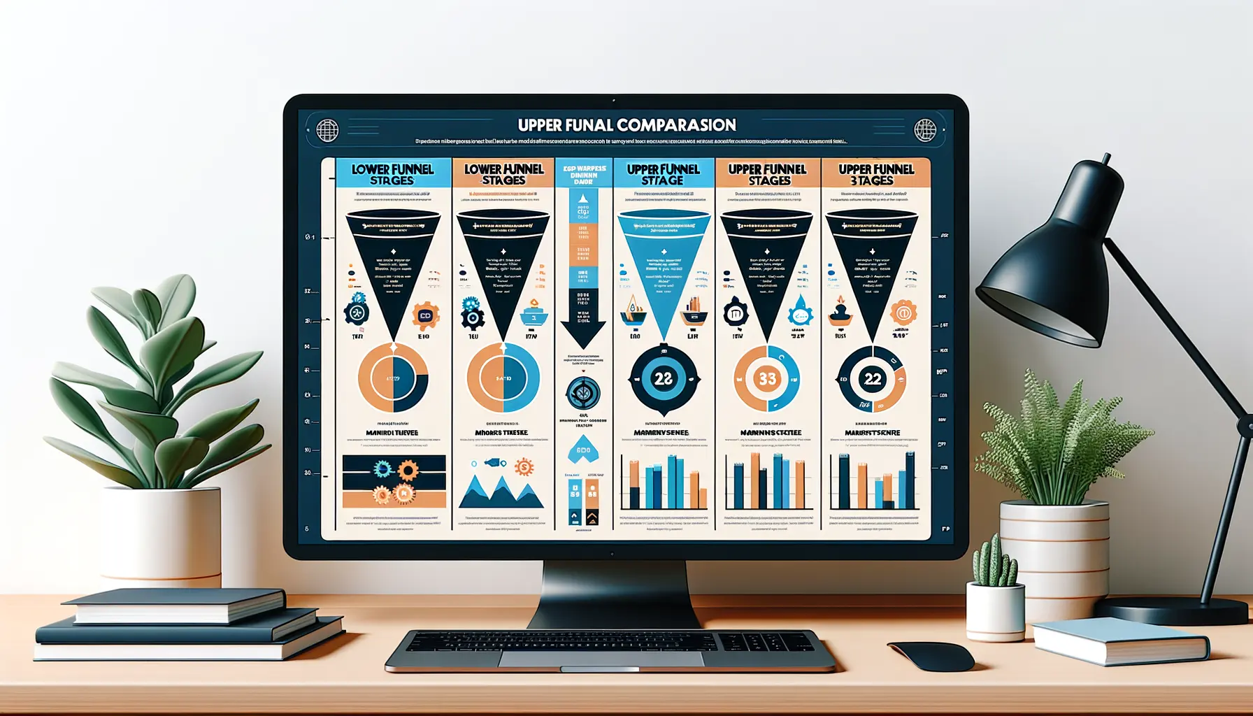 Lower Funnel vs Upper Funnel Vergleichstabelle mit KPIs und Strategien