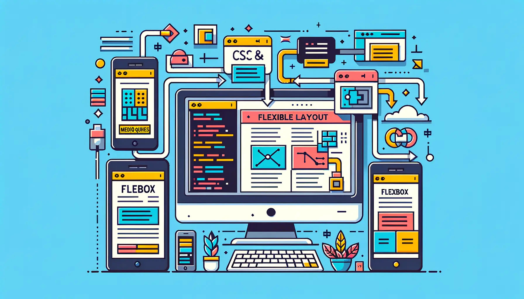 Beispiel für responsives Webdesign mit Media Queries und Flexbox