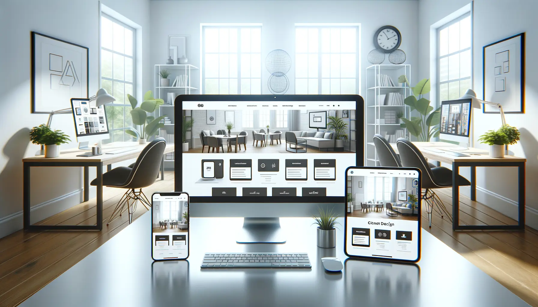 Modernes Webdesign für kleine Unternehmen auf verschiedenen Geräten