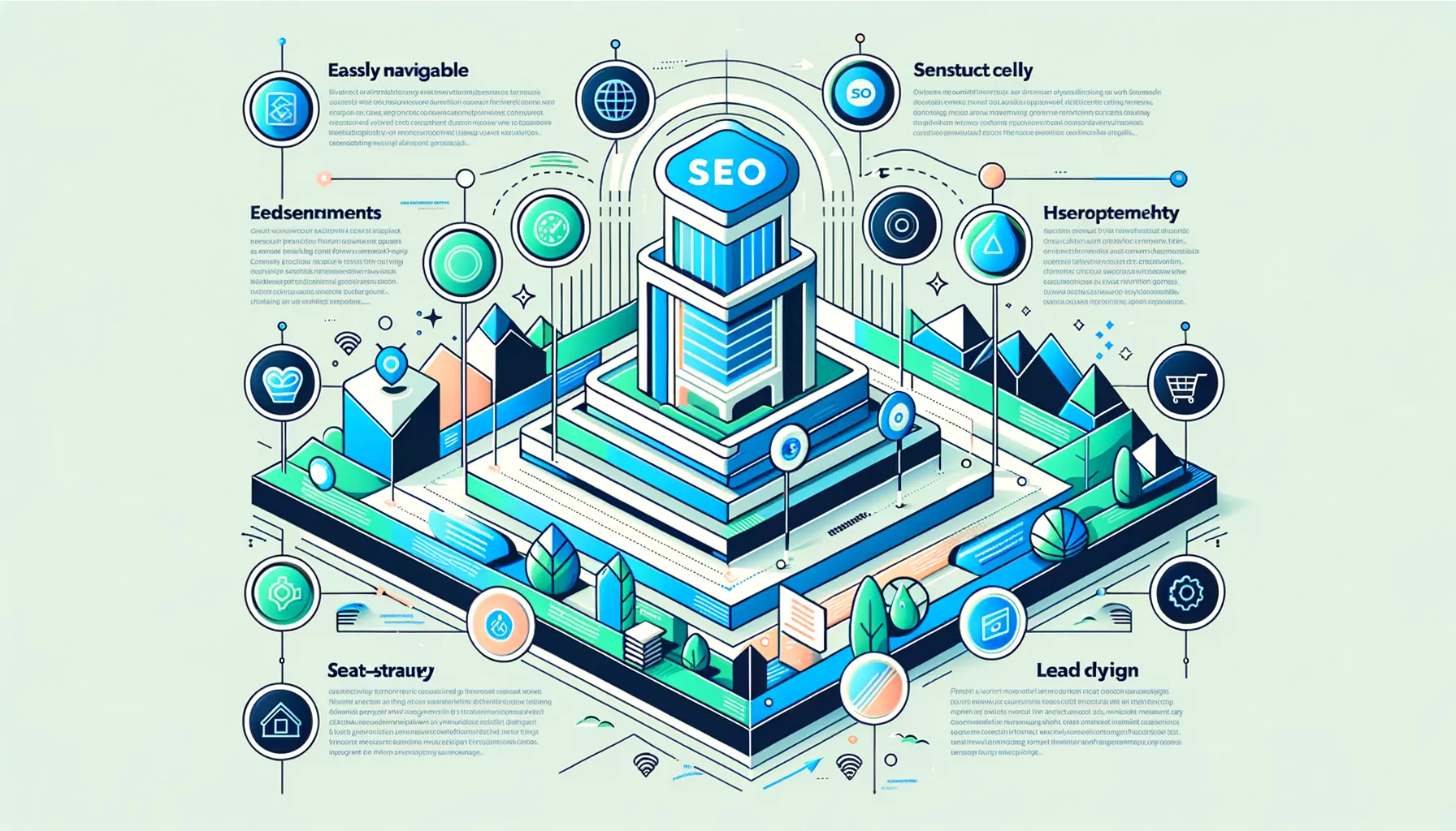 SEO-freundliche Website Struktur mit klarer Navigation und Content-Hierarchie