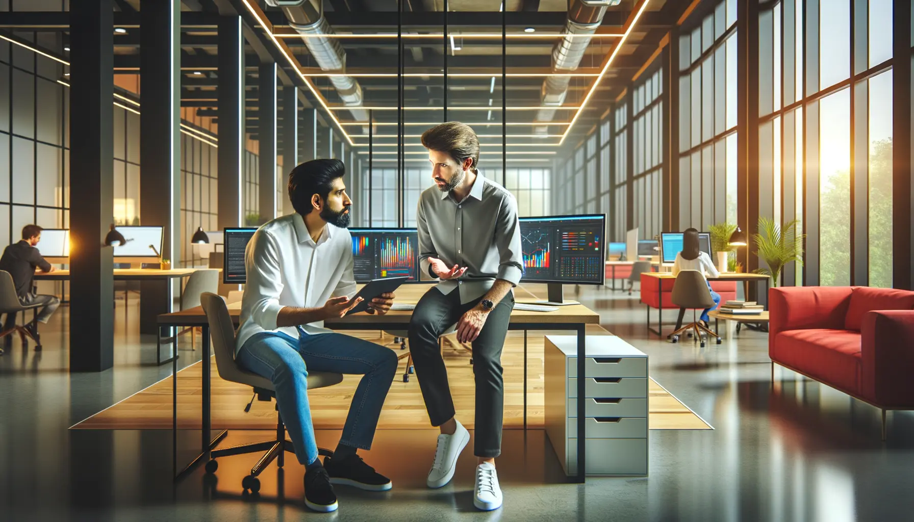 Wie man einen Webdesign-Berater auswählt: Beratungssituation mit Experten und Kunde